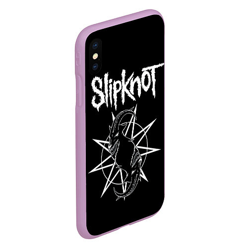 Чехол iPhone XS Max матовый Skipknot Козел / 3D-Сиреневый – фото 2