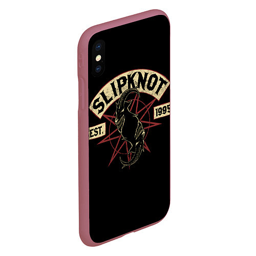 Чехол iPhone XS Max матовый Slipknot 1995 / 3D-Малиновый – фото 2