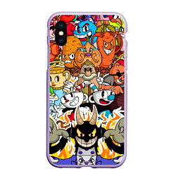 Чехол iPhone XS Max матовый CUPHEAD, цвет: 3D-светло-сиреневый