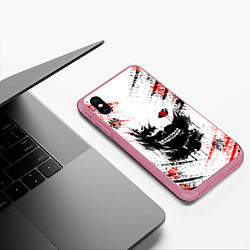 Чехол iPhone XS Max матовый ТОКИЙСКИЙ ГУЛЬ КЕН КАНЕКИ, цвет: 3D-малиновый — фото 2