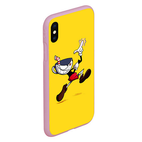 Чехол iPhone XS Max матовый CUPHEAD / 3D-Розовый – фото 2