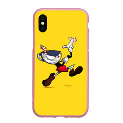 Чехол iPhone XS Max матовый CUPHEAD, цвет: 3D-розовый