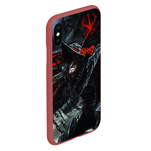 Чехол iPhone XS Max матовый BERSERK БЕРСЕРК / 3D-Красный – фото 2