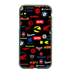 Чехол iPhone XS Max матовый Motorcycle pattern Мото паттерн Z