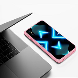 Чехол iPhone XS Max матовый НЕОНОВЫЕ СТРЕЛКИ 3D, цвет: 3D-баблгам — фото 2
