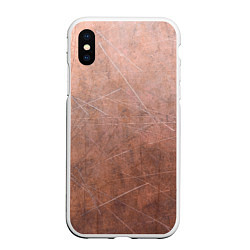 Чехол iPhone XS Max матовый ЛАТУНЬ, цвет: 3D-белый