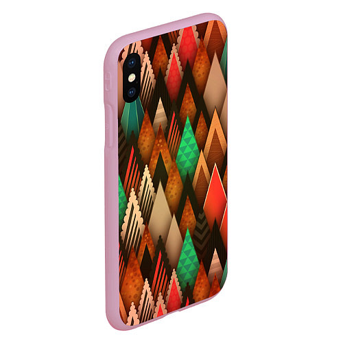 Чехол iPhone XS Max матовый Острые пики / 3D-Розовый – фото 2