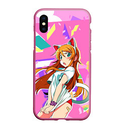 Чехол iPhone XS Max матовый Kirino Kousaka, цвет: 3D-малиновый