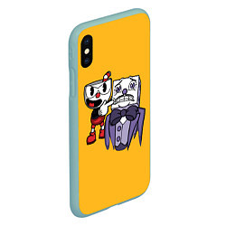 Чехол iPhone XS Max матовый CUPHEAD, цвет: 3D-мятный — фото 2