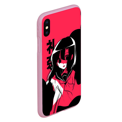 Чехол iPhone XS Max матовый Rena Black Pink / 3D-Розовый – фото 2