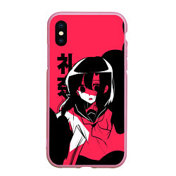 Чехол iPhone XS Max матовый Rena Black Pink, цвет: 3D-розовый