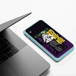 Чехол iPhone XS Max матовый Evangelion EVA 01, цвет: 3D-мятный — фото 2