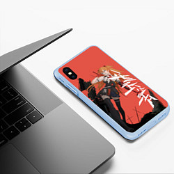 Чехол iPhone XS Max матовый Evangelion Asuka Langley, цвет: 3D-голубой — фото 2