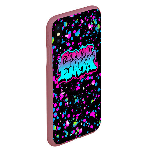 Чехол iPhone XS Max матовый FRIDAY NIGHT FUNKIN NEON / 3D-Малиновый – фото 2