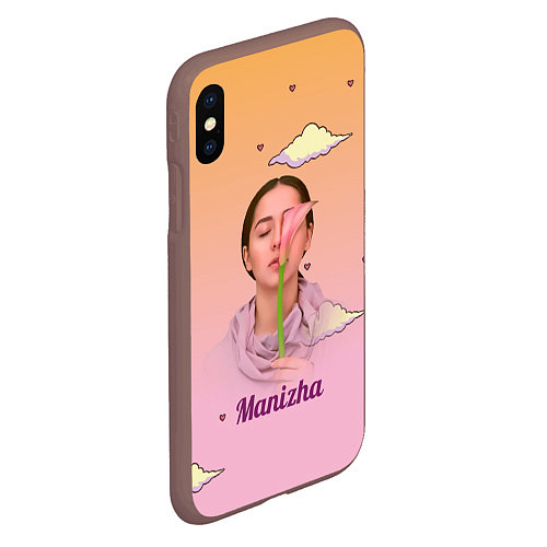 Чехол iPhone XS Max матовый Манижа Manizha / 3D-Коричневый – фото 2