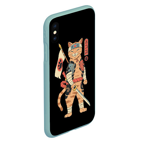 Чехол iPhone XS Max матовый Shogun Cat / 3D-Мятный – фото 2