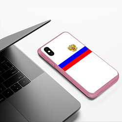 Чехол iPhone XS Max матовый СБОРНАЯ РОССИИ 2021, цвет: 3D-малиновый — фото 2