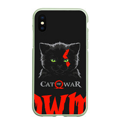 Чехол iPhone XS Max матовый Cat of war, цвет: 3D-салатовый