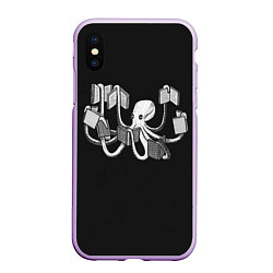 Чехол iPhone XS Max матовый Octopus Book, цвет: 3D-сиреневый