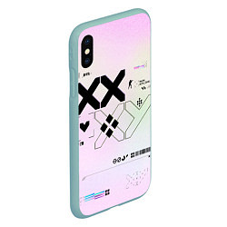 Чехол iPhone XS Max матовый Printstream style Поток информации Белизна 0 1,Чер, цвет: 3D-мятный — фото 2