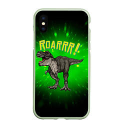 Чехол iPhone XS Max матовый Roarrr! Динозавр T-rex