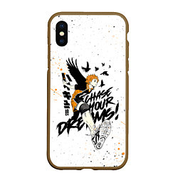 Чехол iPhone XS Max матовый HAIKYU ВОЛЕЙБОЛ БРЫЗГИ КРАСОК