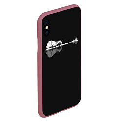 Чехол iPhone XS Max матовый Natural Guitar Reflection, цвет: 3D-малиновый — фото 2