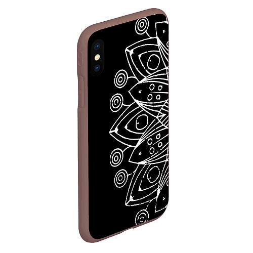 Чехол iPhone XS Max матовый Mandala / 3D-Коричневый – фото 2