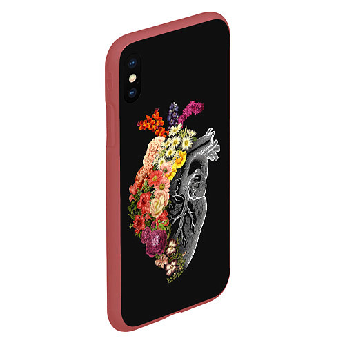 Чехол iPhone XS Max матовый Natural Heart Dual / 3D-Красный – фото 2