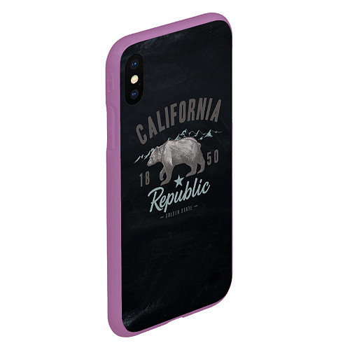 Чехол iPhone XS Max матовый California republic / 3D-Фиолетовый – фото 2