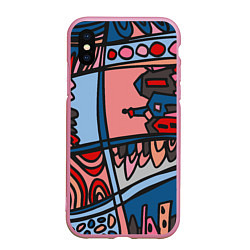 Чехол iPhone XS Max матовый Путешествие, цвет: 3D-розовый