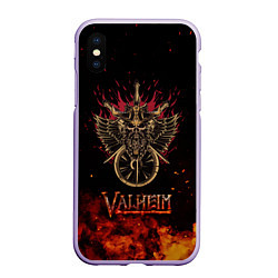 Чехол iPhone XS Max матовый Valheim символ черепа