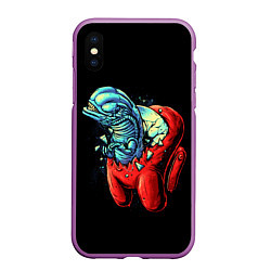 Чехол iPhone XS Max матовый Among Us Aliens