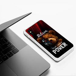 Чехол iPhone XS Max матовый Power, цвет: 3D-белый — фото 2