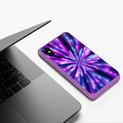 Чехол iPhone XS Max матовый Неоновые стрелы, цвет: 3D-фиолетовый — фото 2