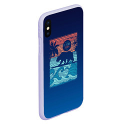 Чехол iPhone XS Max матовый Медведь на серфинге, цвет: 3D-светло-сиреневый — фото 2