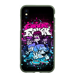 Чехол iPhone XS Max матовый Friday Night Funkin Neon