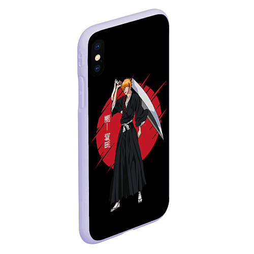 Чехол iPhone XS Max матовый BLEACH - Ichigo Kurosaki / 3D-Светло-сиреневый – фото 2