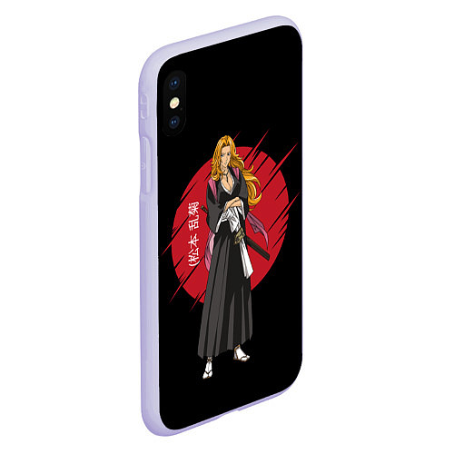 Чехол iPhone XS Max матовый BLEACH - Rangiku Matsumoto / 3D-Светло-сиреневый – фото 2