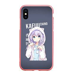 Чехол iPhone XS Max матовый Чино Кафу Chino Kafuu, цвет: 3D-баблгам