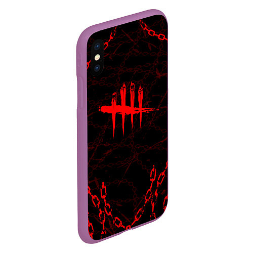 Чехол iPhone XS Max матовый DEAD BY DAYLIGHT ЦЕПИ / 3D-Фиолетовый – фото 2