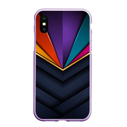 Чехол iPhone XS Max матовый 3D luxury, цвет: 3D-сиреневый