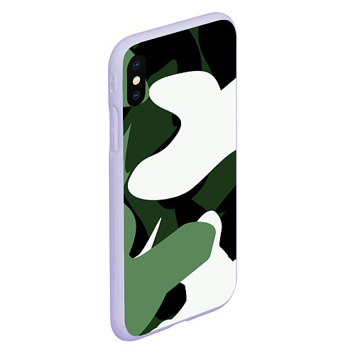 Чехол iPhone XS Max матовый Камуфляж / 3D-Светло-сиреневый – фото 2