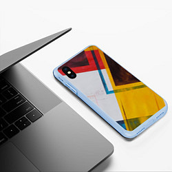 Чехол iPhone XS Max матовый KVADRO, цвет: 3D-голубой — фото 2