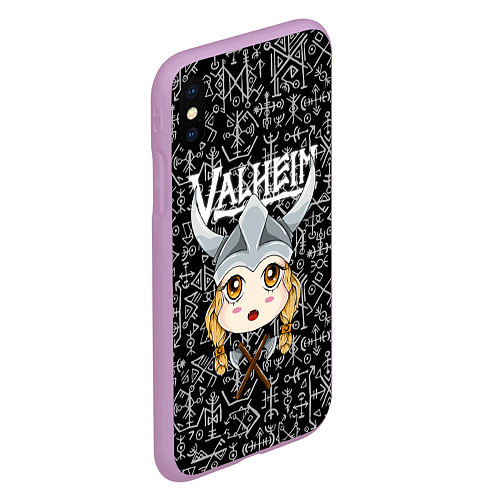 Чехол iPhone XS Max матовый Valheim Girl / 3D-Сиреневый – фото 2