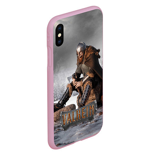 Чехол iPhone XS Max матовый Valheim Викинг / 3D-Розовый – фото 2