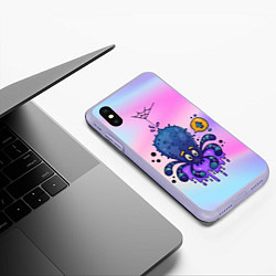 Чехол iPhone XS Max матовый Милый паучок мутант, цвет: 3D-светло-сиреневый — фото 2
