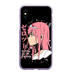 Чехол iPhone XS Max матовый Darling in the Franxx Zero Two, цвет: 3D-светло-сиреневый