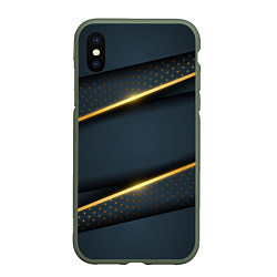 Чехол iPhone XS Max матовый 3D luxury gold, цвет: 3D-темно-зеленый