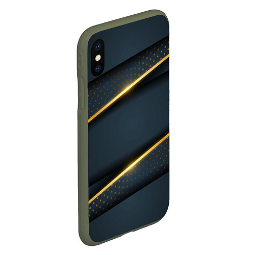Чехол iPhone XS Max матовый 3D luxury gold / 3D-Темно-зеленый – фото 2